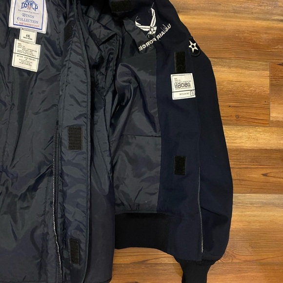 Vintage Navy Blue U.S Air Force Zip Jacket Wings Collection Size 44L With Liner - Picture 9 of 11
